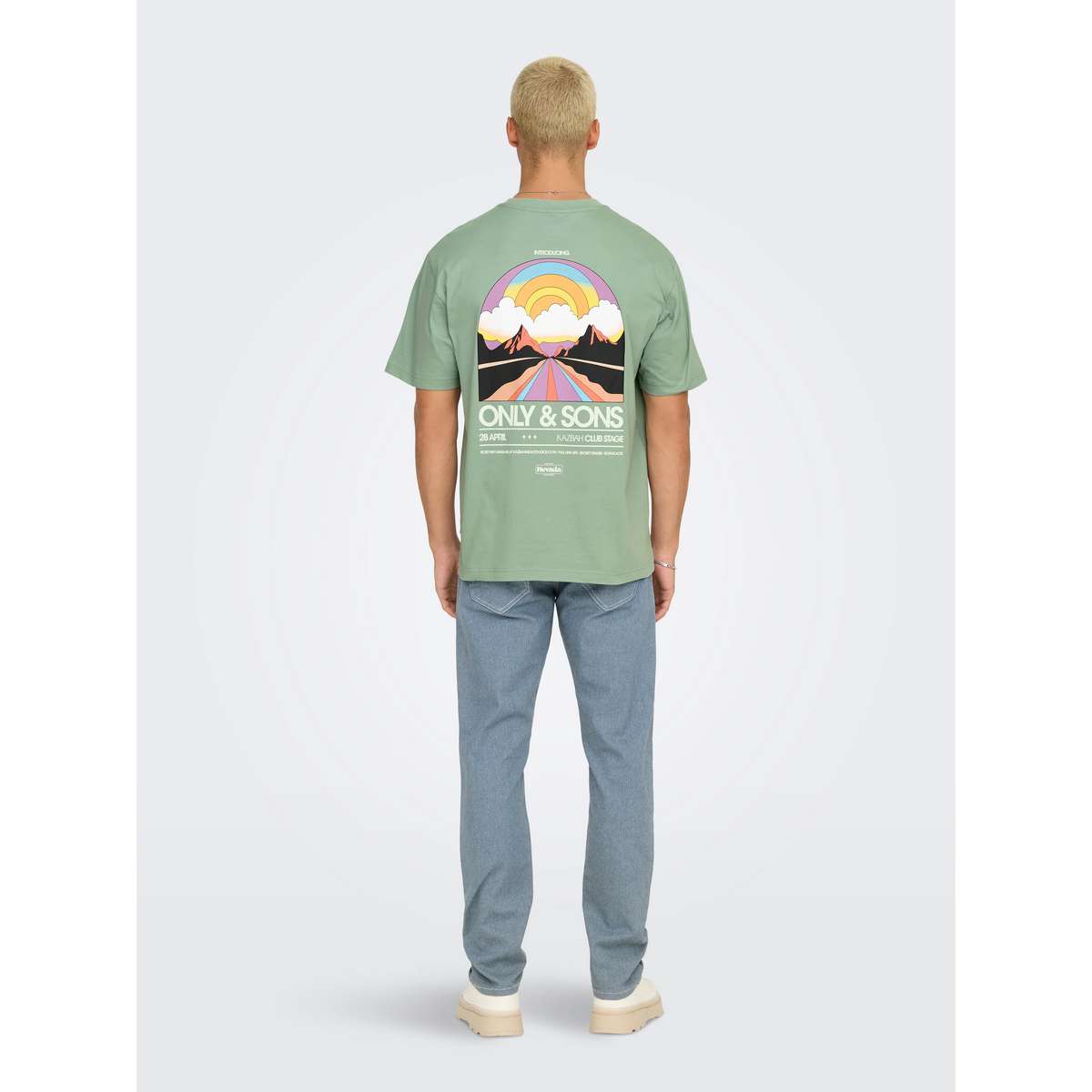 ONLY & SONS MEN΄S RELAXE FIT COTTON PRINT T-SHIRT 22033751 ICEBERG GREEN